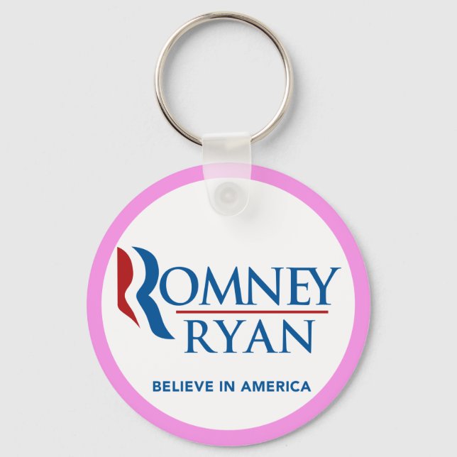 Romney Ryan tror på Amerikanska rundan (Rosa Gräns Nyckelring (Framsida)