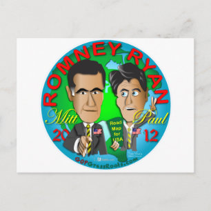 Romney Ryan USA Vykort