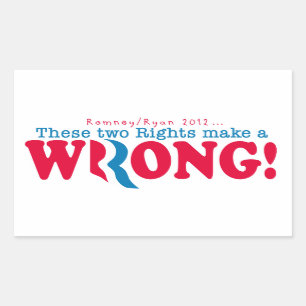 Romney Ryan Wrong Rektangulärt Klistermärke