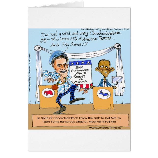 Romney Tries Zingers på Obama Funny Gifts & Cards Hälsningskort (Framsidan)