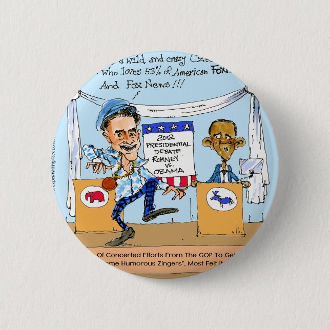 Romney Tries Zingers på Obama Funny Gifts & Cards Knapp (Framsida)