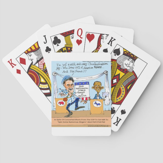 Romney Tries Zingers på Obama Funny Gifts & Cards Kortlek (Baksidan)