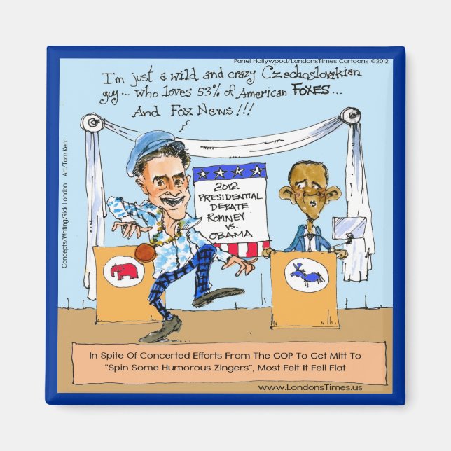 Romney Tries Zingers på Obama Funny Gifts & Cards Magnet (Framsidan)