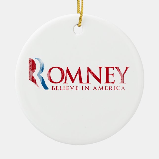 Romney - tro i (röda) Amerika, Julgransprydnad Keramik (Framsidan)