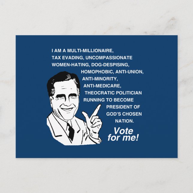 Romney Vote for Me.png Vykort (Framsida)