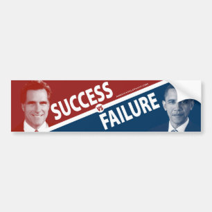 Romney Vs. Obama - framgång Vs. fel Bildekal