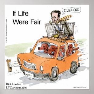 Romneys Irländska Setter Hundar Roliga Rick London Poster
