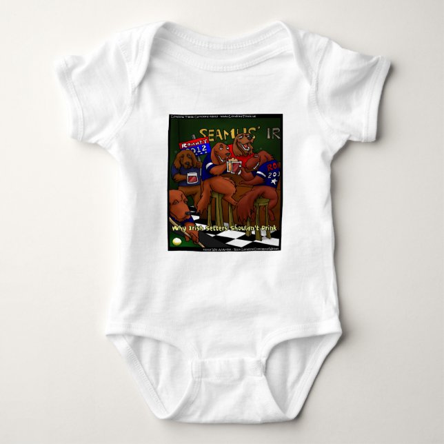 Romneys Irländska Setter Roliga Baby Bodysuit T Shirt (Framsida)