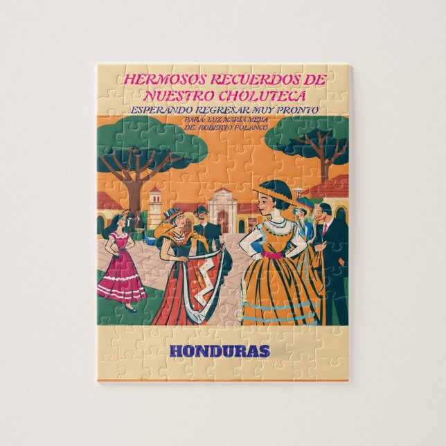 Rompecabezas  Honduras CHOLUTECA Retro poster Pussel (Vertikal)