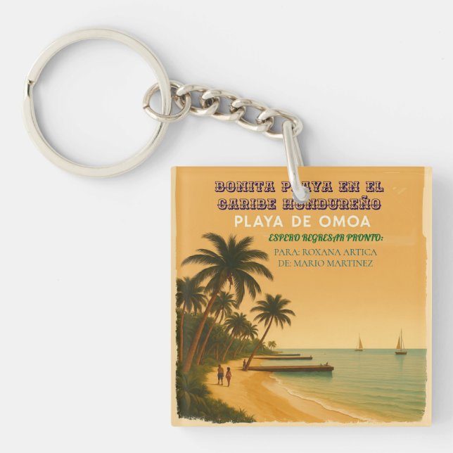 Rompecabezas  Honduras Playa Omoa Retro poster (Framsidan)