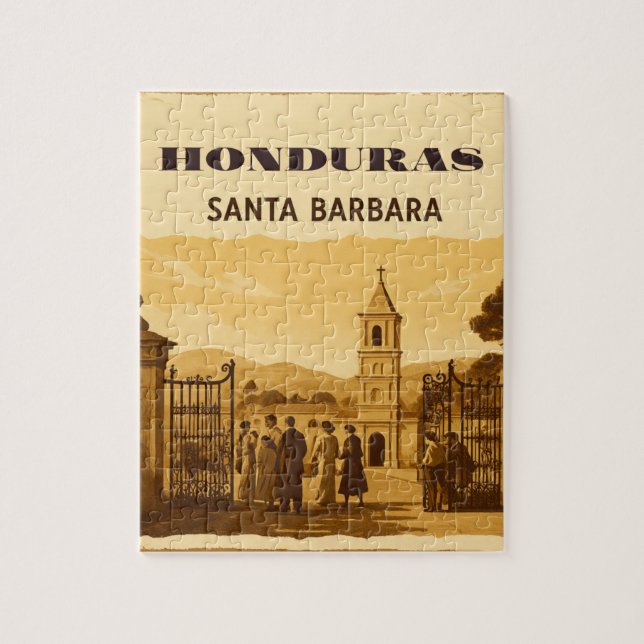 Rompecabezas  Honduras Santa Barbara Retro poster Pussel (Vertikal)