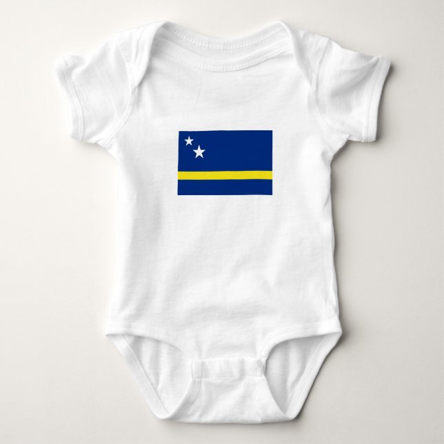 Romper "Curaçaose  vlag". Tee Shirt (Framsida)