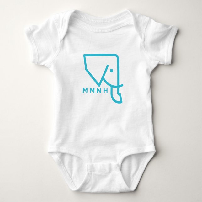Romper för baby för MMNH-blåttelefant T Shirt (Framsida)
