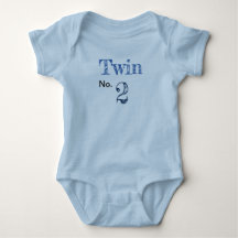 Romper "Twin no.2" blauw.