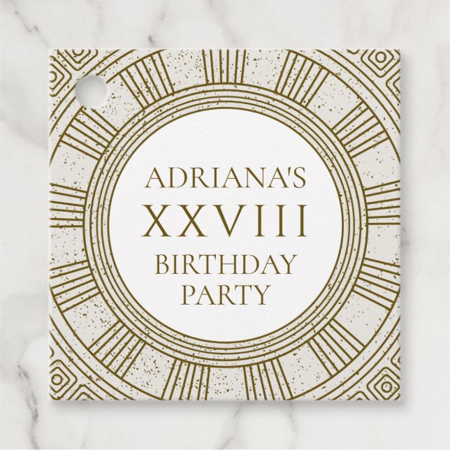 Roms antika Födelsedagsfest med sten inslag Gåvor Etiketter (Framsida)