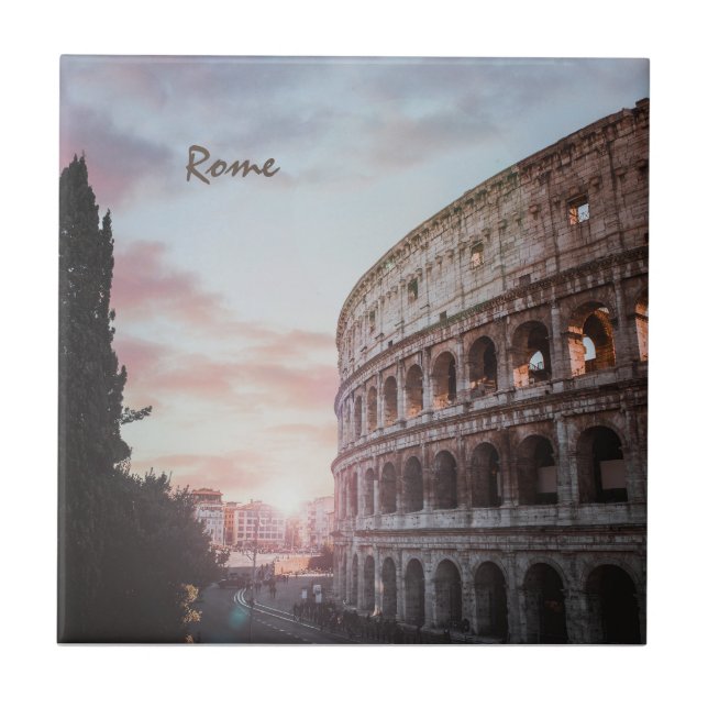 Roms antikens arkitektur: solnedgång kakelplatta (Framsidan)