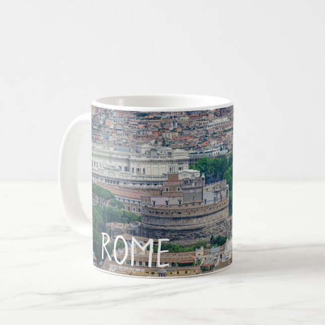 Roms historiska stadscenter ovanifrån kaffemugg (Framsida vänster)