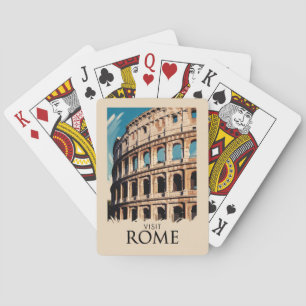 Roms Italien Colosseum Illustration Travel Art Casinokort