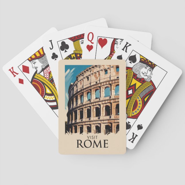 Roms Italien Colosseum Illustration Travel Art Casinokort (Baksidan)