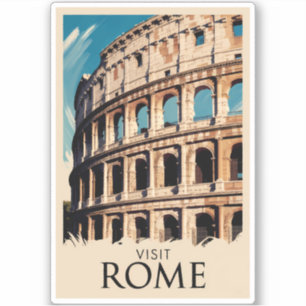 Roms Italien Colosseum Illustration Travel Art Klistermärken