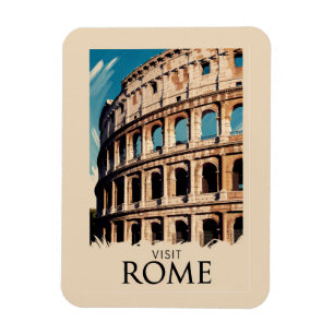 Roms Italien Colosseum Illustration Travel Art Magnet