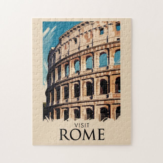 Roms Italien Colosseum Illustration Travel Art Pussel (Vertikal)