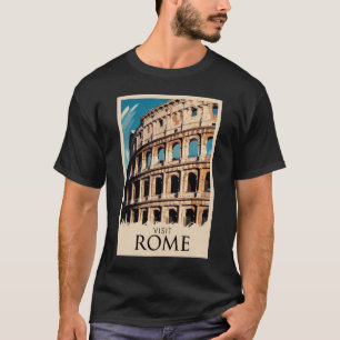 Roms Italien Colosseum Illustration Travel Art T Shirt