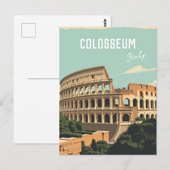 Roms Italien Colosseum Travel Art Vykort (Fram/baksida)