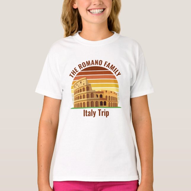 Roms Italien Family Resa Colosseum Sunset Kids T Shirt (Framsida)