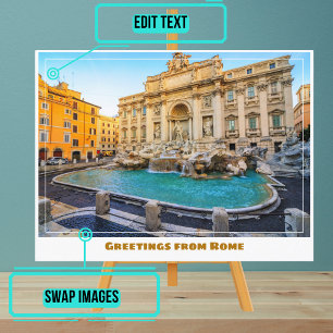 Roms Italien i Trevi Fontän Vykort