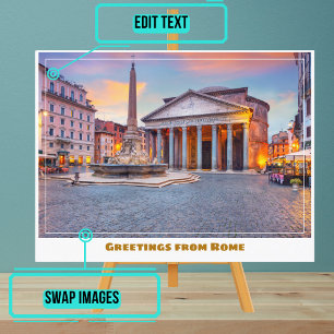 Roms Italien med Pantheon Vykort
