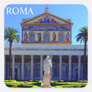 Roms Italien San Paolo Fuori Le Mura Fyrkantigt Klistermärke