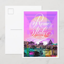 Roms Italien Sketch Art Travel Illustration Vykort