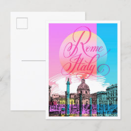 Roms Italien Sketch Art Travel Illustration Vykort