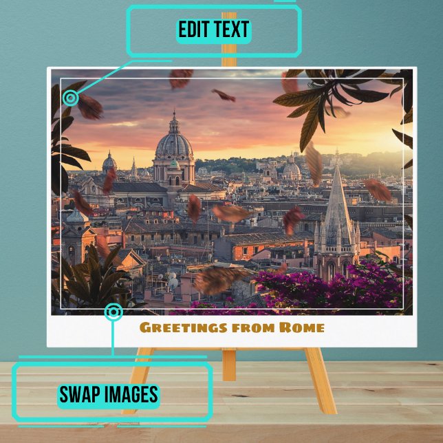 Roms Italien vid solnedgång Vykort (Instead of buying postcards, use this template to customize text & share your own photo.)