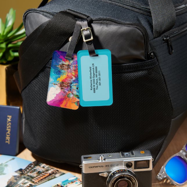 Roms katedral Abstrakt Art Bagagebricka (Fram & Baksida)