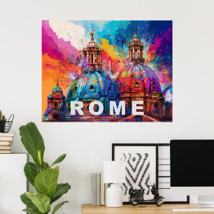 Roms katedraldomän - Färggrafik i Abstrakten Skriv Poster