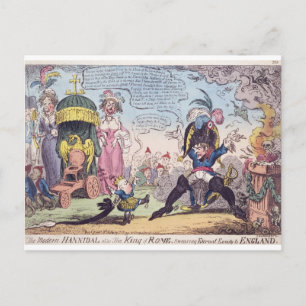 Roms Kung, 1814 - tecknad som visar Napoleon Vykort