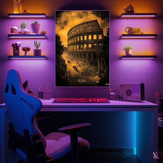 Roms siluett - Koltecknad monokrom konst - Urban  Poster (Skapare uppladdad)