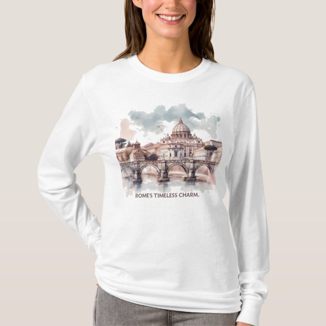 Roms tidslösa charm. Italien Europa T Shirt (Framsida)