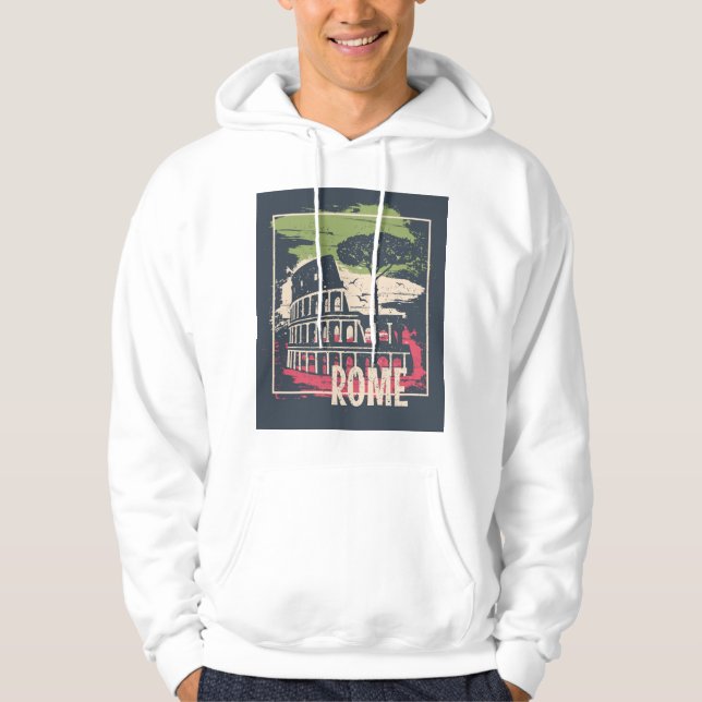 Roms typografi: Eiffel Torn Poster. Hoodie (Framsida)