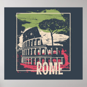 Roms typografi: Eiffel Torn Poster. Poster