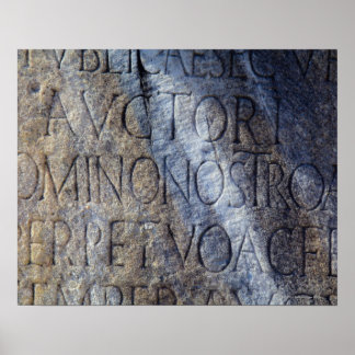Romsk typografi vid Forum, Rom, Italien Poster