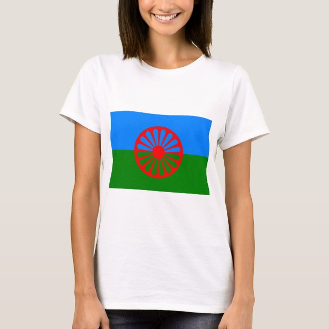 Romska Flagga (Romani Flagga) Tee (Framsida)