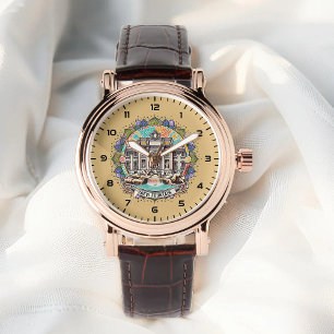 Romska viskning Fontän Kvinnors Vintage Ro Guld Armbandsur