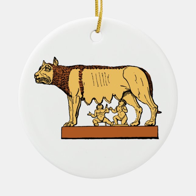 Romulus och Remus Julgransprydnad Keramik (Framsidan)