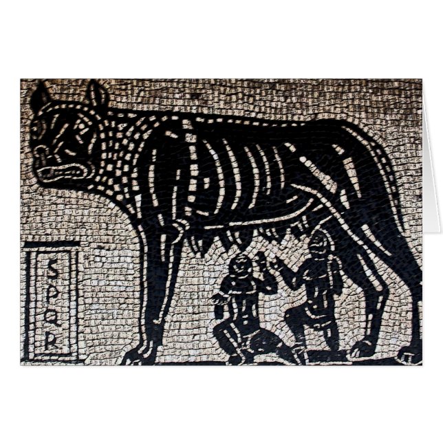 Romulus & Remus Hälsningskort (Framsidan Horizontal)