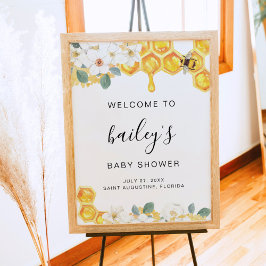 Romy - Blommigt Humla Baby Shower Välkommen Poster