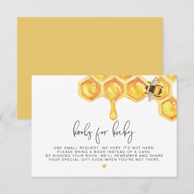 Romy - Honeycomb Bee Books for Baby Insert Inbjudningar (Fram/baksida)