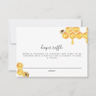 Romy - Honeycomb Bee Diaper Raffle Biljett Card Inbjudningar